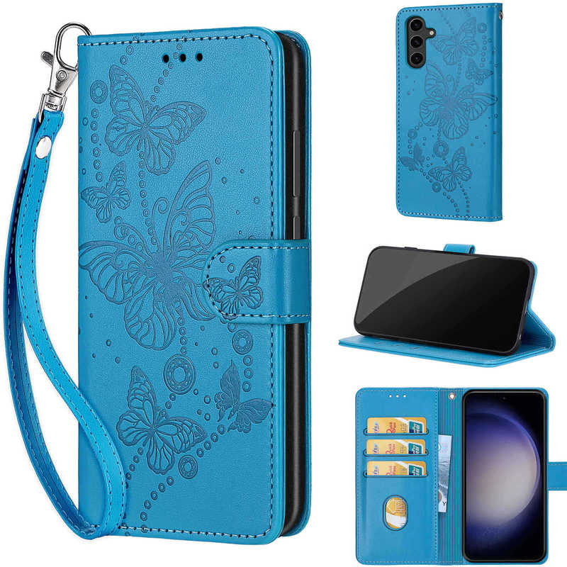 New Embossed Leather Case with Wrist Strap Suitable for Motorola G86 5g, Flip Cover Wallet with Card Slot G24/G04