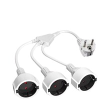 三芯VDE/TUV認證歐規16A電源線 一分三防水插座 三通連接線