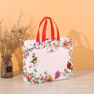 in stock color film coated non-woven tote bag promotional shopping gift bag printable logo advertising going out bag