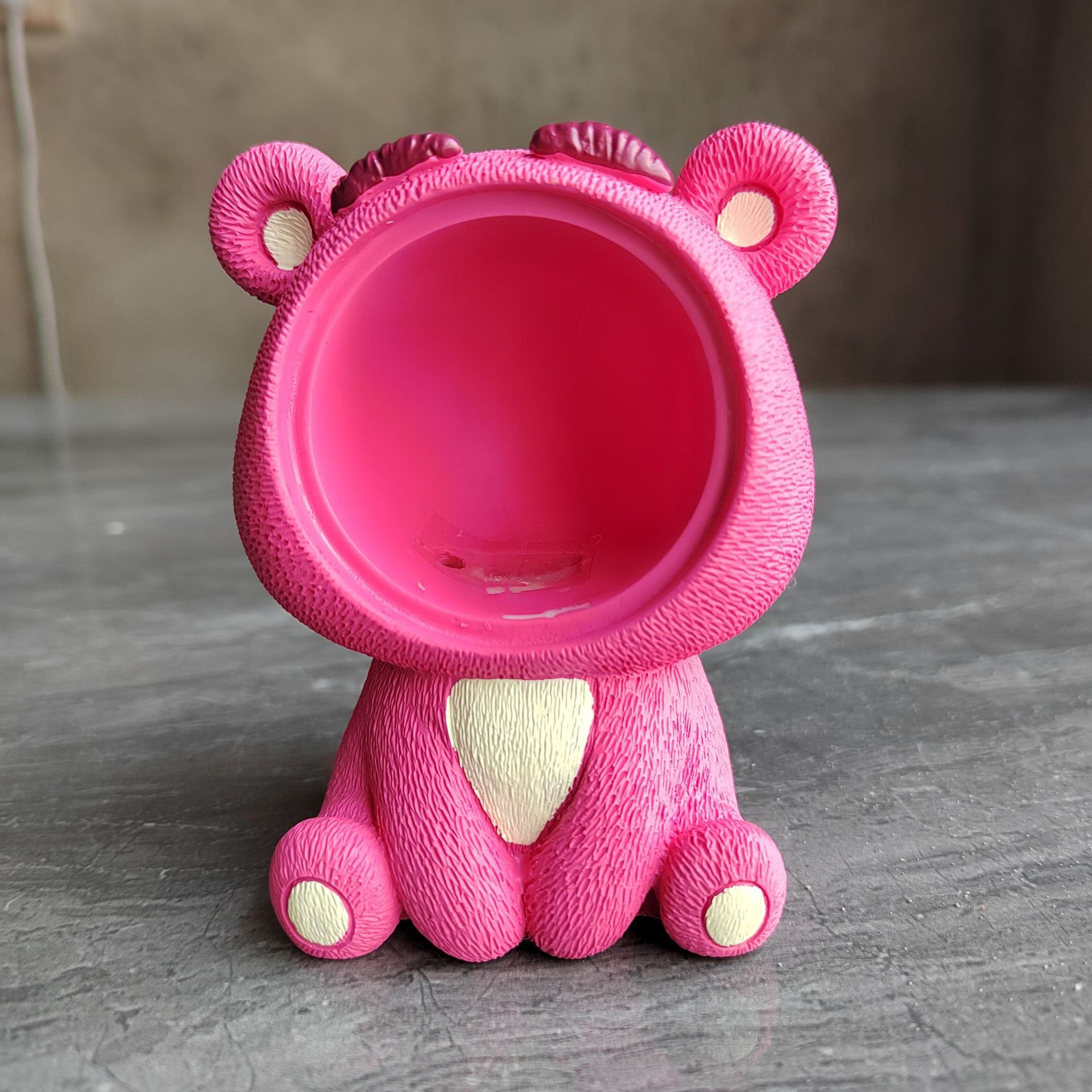 화이트 배아 딸기 곰 데스크탑 장식품