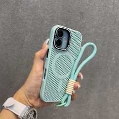 Apple 16 携帯電話ケースに適したレンズホルダー夏ハニカム中空放熱 iPhone15promax 磁気吸引新