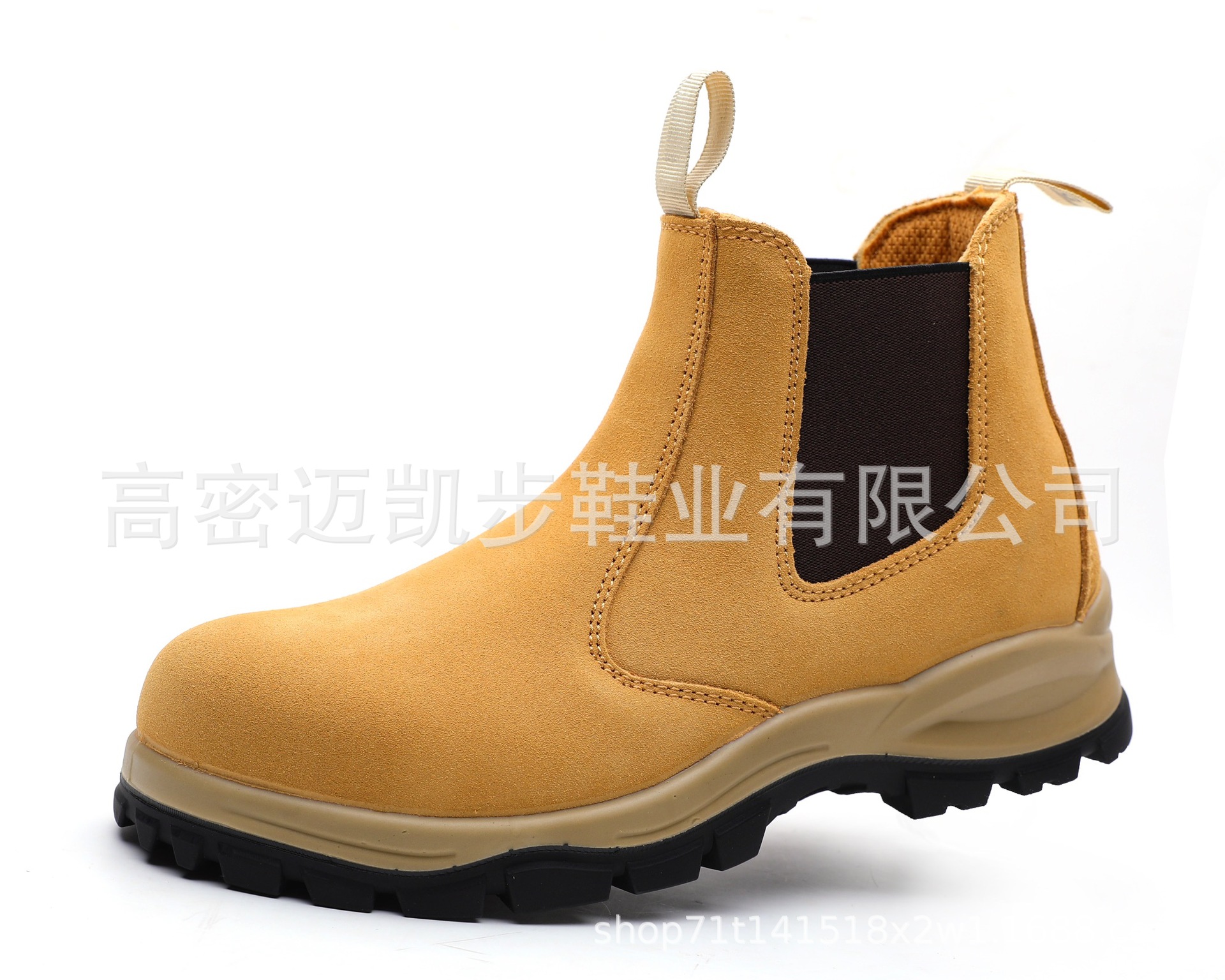 澳洲风格劳保鞋 头层皮PU防砸防刺穿一脚蹬柔软切尔西靴