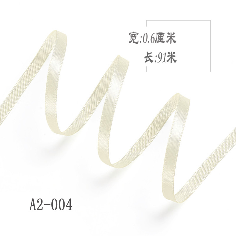 6mm poliéster con arco DIY cinta boda etiqueta marcador ropa cuerda de satén caja de regalo embalaje cinta delgada