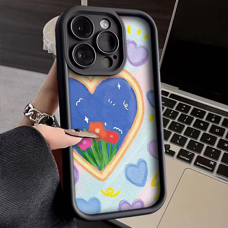 Estilo de pintura al óleo aplicable iPhone 16pro funda para teléfono móvil Apple 15 personalidad 14 Europa y América 13promax nuevo 12x11