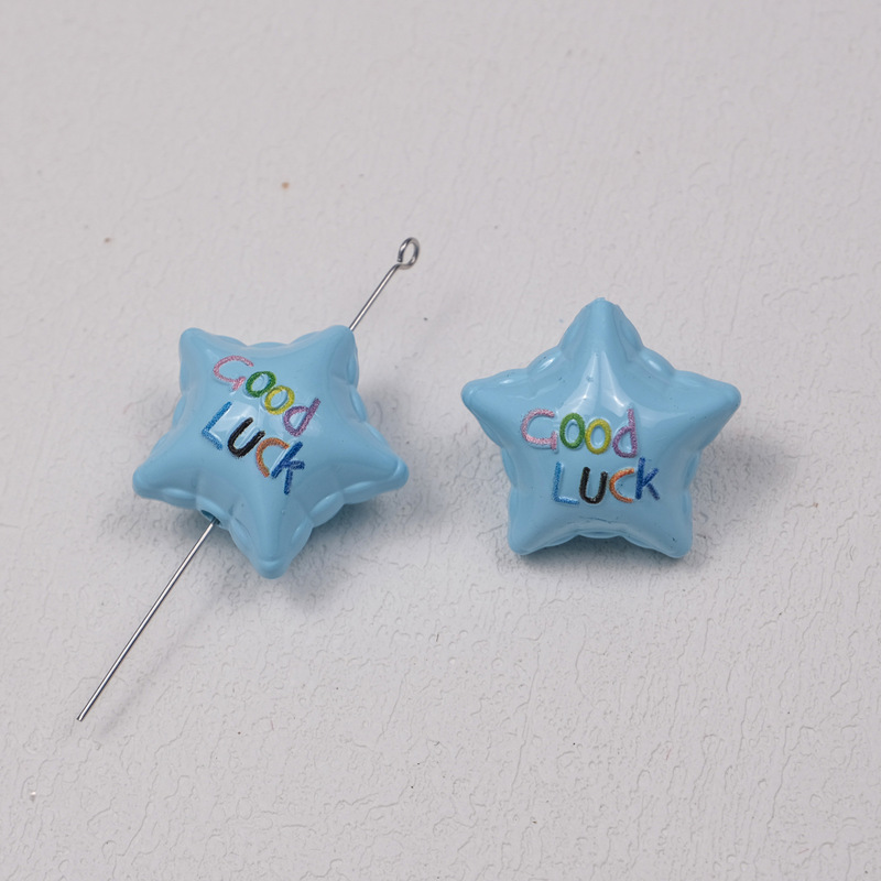 烤漆双面goodluck星星气球色穿孔珠包挂手机链条手链diy饰品配件|undefined