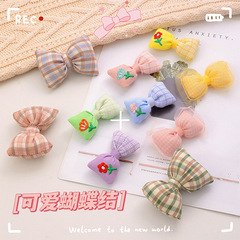 春夏新款可愛布藝蝴蝶結髮飾批發少女心花朵碎髮夾韓版公主發卡