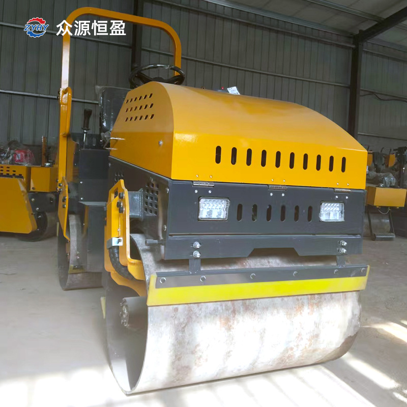 压路机小型工厂出口 2吨双驱震动钢轮压土回填压实机 沥青压路机