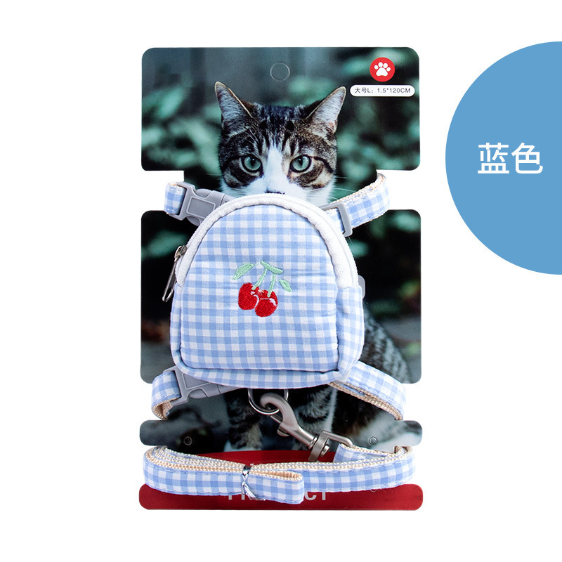 Suministros para mascotas nuevo estilo cuerda de tracción para gatos correa para el pecho en forma de I mochila anti-caída cuerda para gatos de viento de hadas ajustable