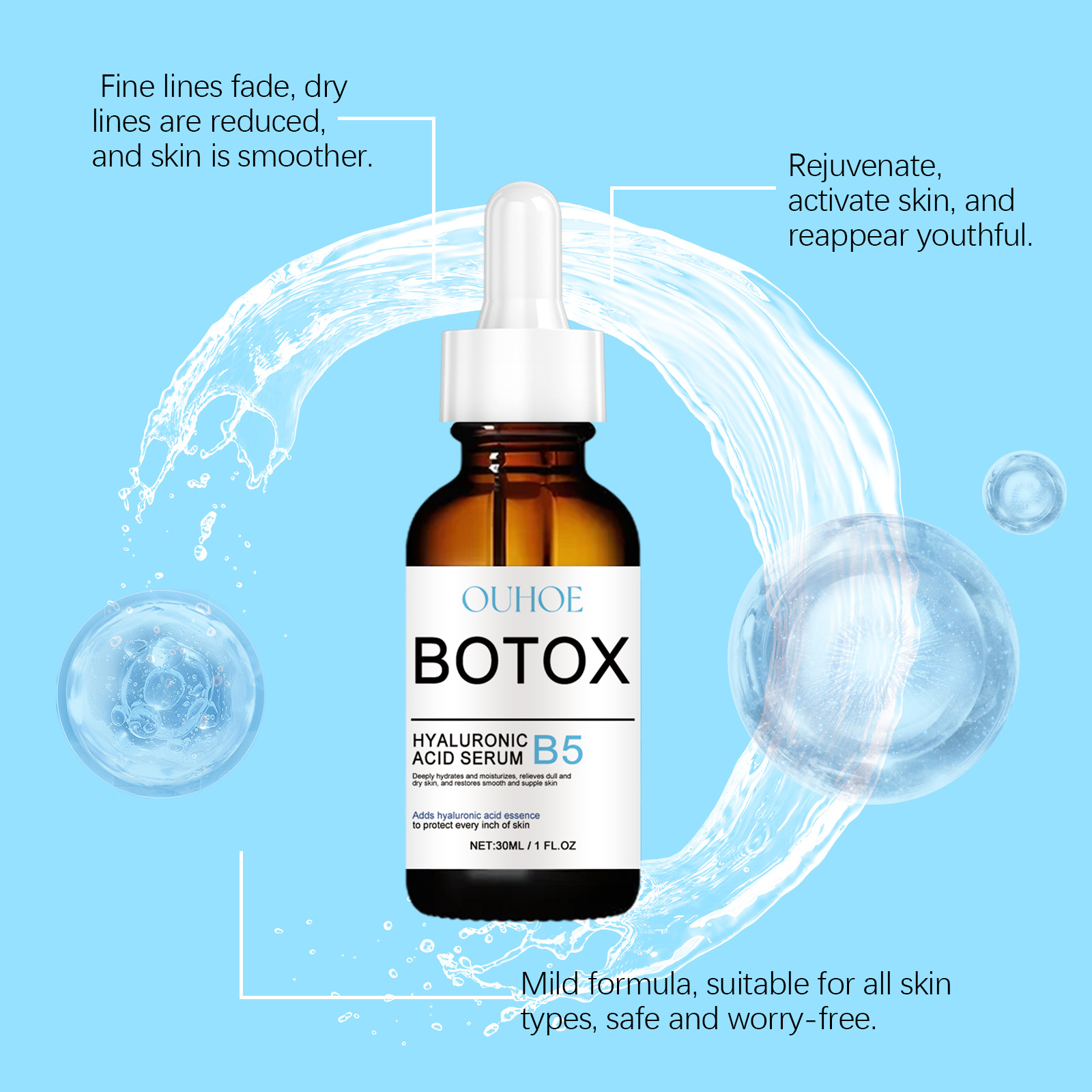 OUHOE B5 Hyaluronsäure-Essenz Feuchtigkeitsspendende Essenz für die Gesichtshaut_voghion.com