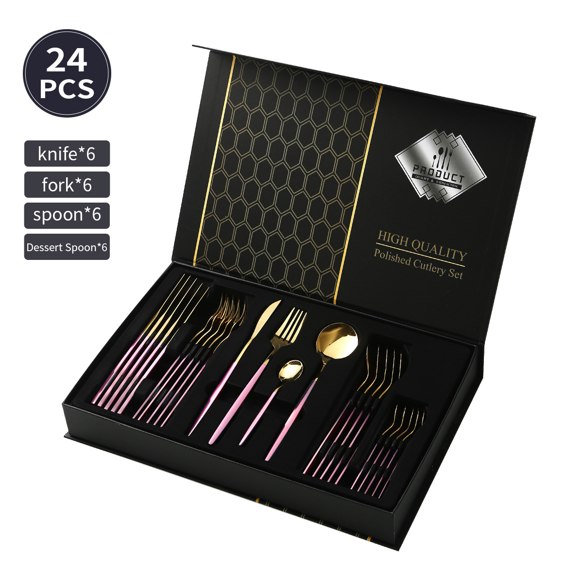 플립 커버 핑크 골드【24개입】