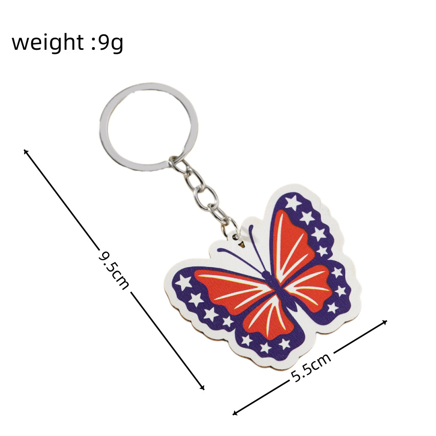 13g Weight Keychain Classification 1 Piece Quantity Daily Occasion Wood Material American Flag, Eagle Pattern Unisex Gender Retro Style 1 Piece Retro American Flag Eagle Wood Unisex Keychain 12