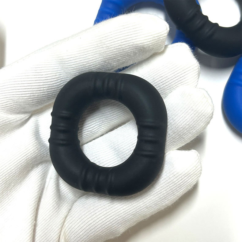 Liquid Silicone Penis Ring, Single Blue Locking Ring for Adults — detail image 6