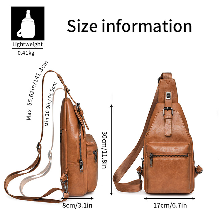 PU bag chest bag crossbody women's bag women's shoulder bag men's waist bag_voghion.com