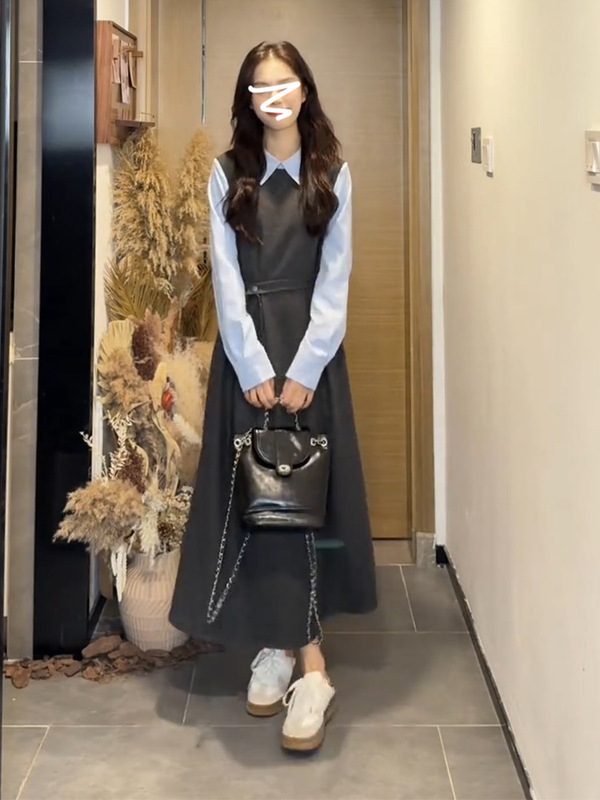 感初春装连衣裙子女2025新款开春韩系穿搭配一整套早春季长裙|undefined
