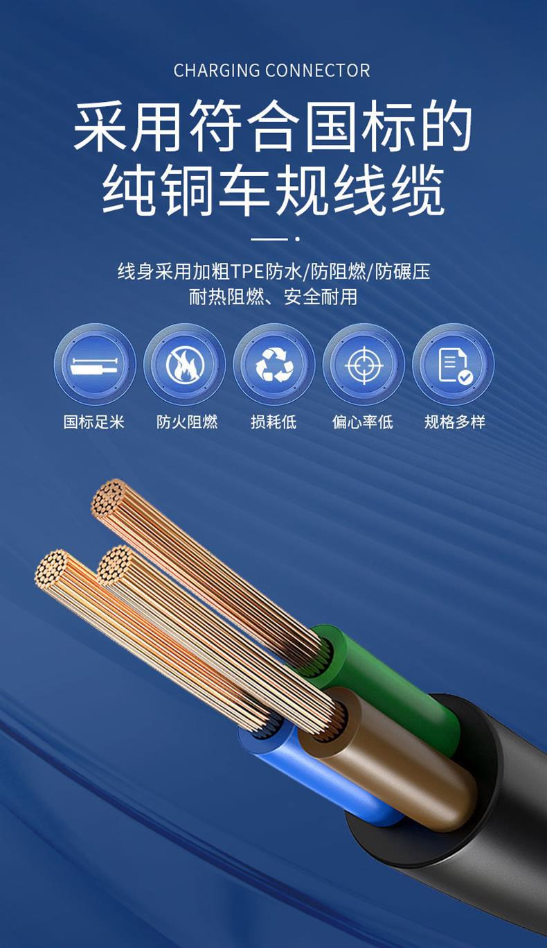 Design charging gun for cross-border car charging stations, new energy vehicle accessories, charging connector, slow charging