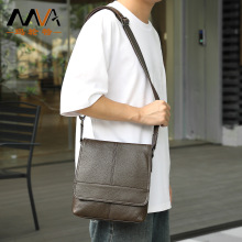 亚马逊欧美复古真皮男包男士斜挎包大容量头层牛皮翻盖潮流单肩包