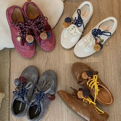 真皮撞色鞋带德训鞋女2025新款内增高休闲运动鞋百搭松果阿甘鞋女