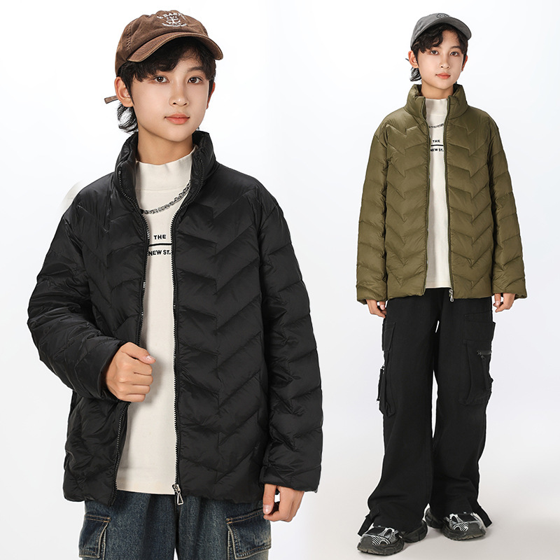 清仓男大童轻薄羽绒服中大童秋冬装中大童青少年童装外套白鸭绒