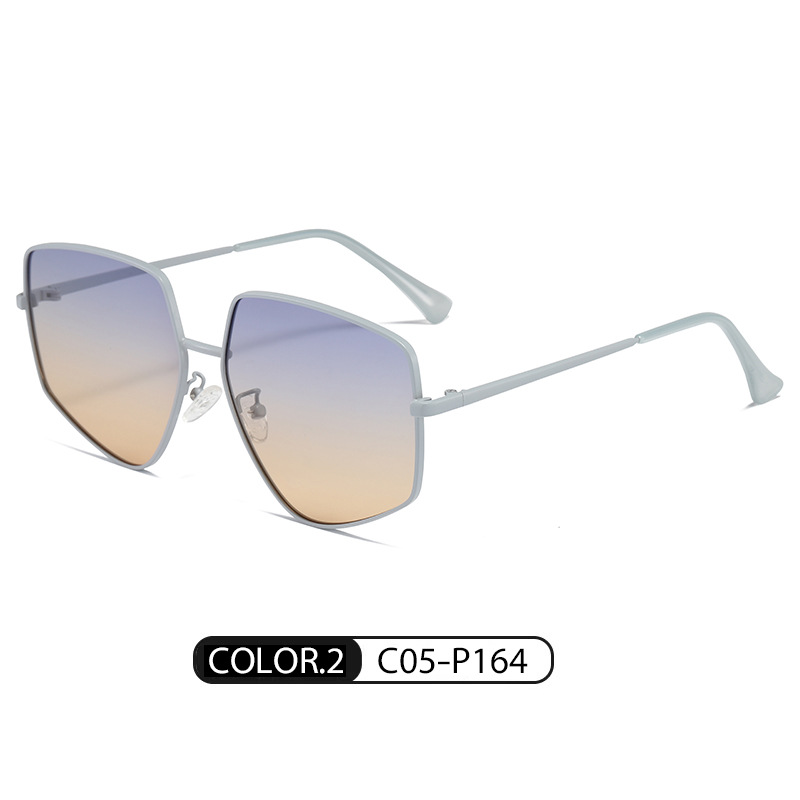 Nuevas gafas de sol de moda de mujer de gran marco gafas de sol lisas LS317 transmisión en vivo recomendar metal gafas de sol polarizadas de todo fósforo