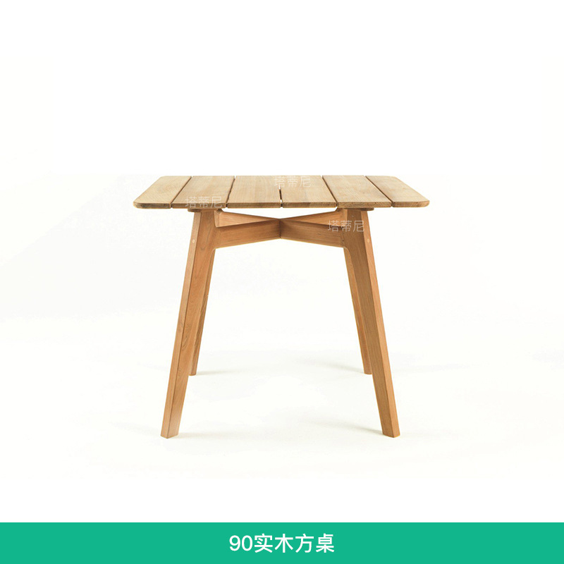 Mesas y sillas de teca para exteriores, muebles de ratán de madera maciza para terraza de jardín, conjunto de mesa y sillas para patio de villa o balcón.
