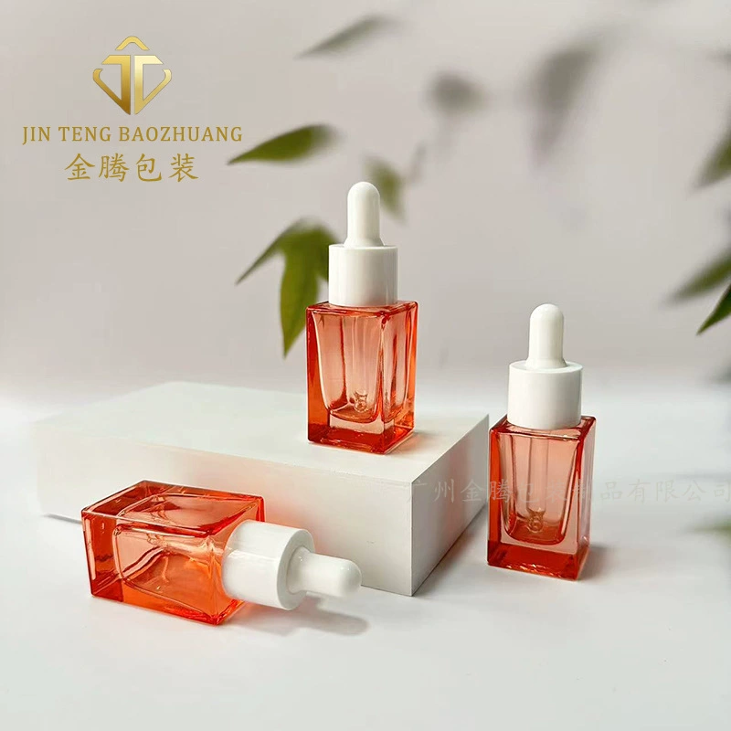 Спот 20ml Квадратная капельница прозрачная бутылка с толстым дном из эфирного масла Экстракт сырой жидкости стеклянная бутылка с эфирным маслом