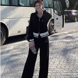 短款卫衣运动套装女春秋季时尚显瘦宽松韩版学生休闲两件套跑步服