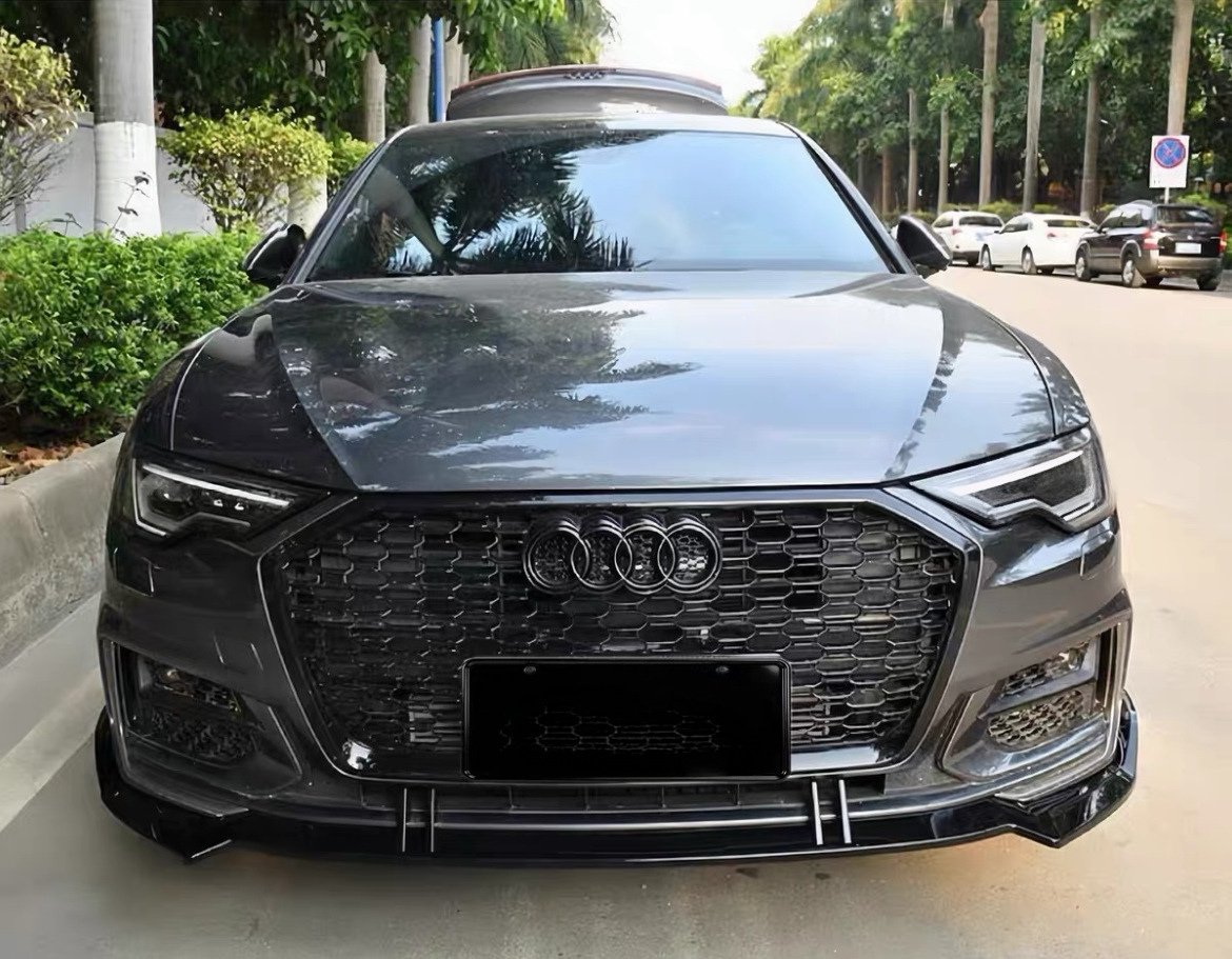 Suitable for 2019-2025 Audi A6L/S6 modified front lip spoiler, A6-s-line sports version special small body kit