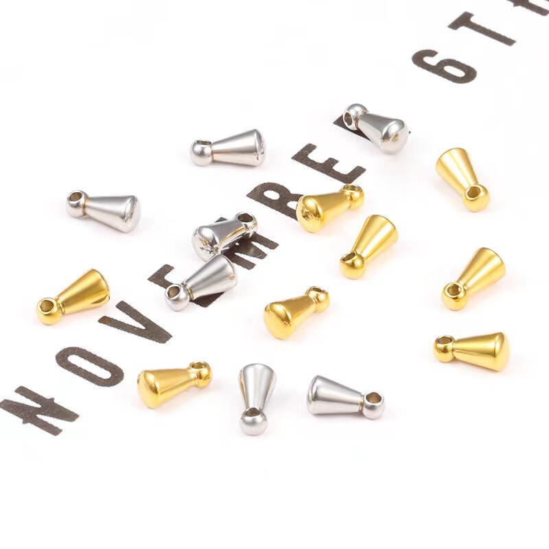 Wholesale direct supply stainless steel water drop hanging bead tail chain lengthened pendant bracelet necklace small pendant diy jewelry