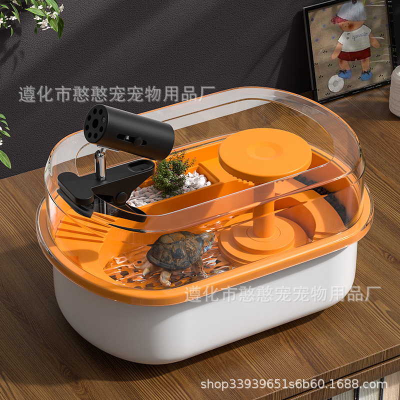 Tanque para tortugas con plataforma para tomar el sol, tanque de cría para tortugas brasileñas, casa para tortugas, villa, sala de estar, hogar, tanque para tortugas dedicado.