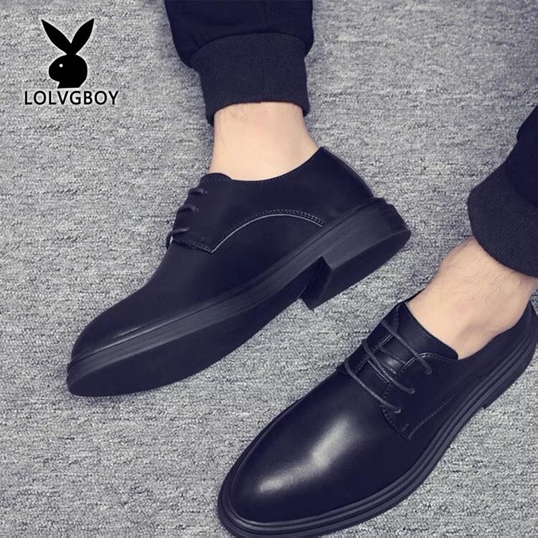 Genuine Leather Business Formal Large Size Men's Summer Breathable Black Height Increasing British Style Groom Wedding_vogvips.com