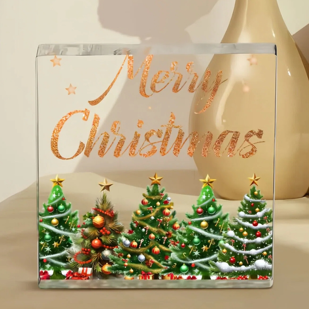 Explosiones transfronterizas de acrílico inswind sala de estar escritorio cuadrado transparente decoración de Navidad regalos