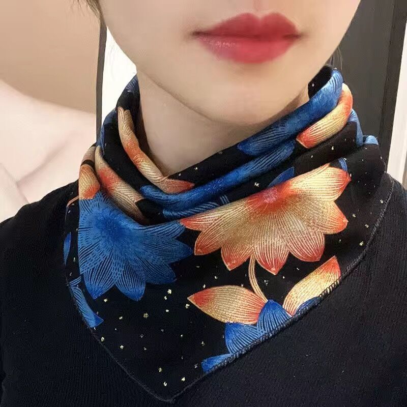 マフラーの女性の薄いタイプの春秋の頚椎の首のカバーの韓国版の百合の保温のファッションの偽の襟の新型のマフラーの三角のタオル|undefined