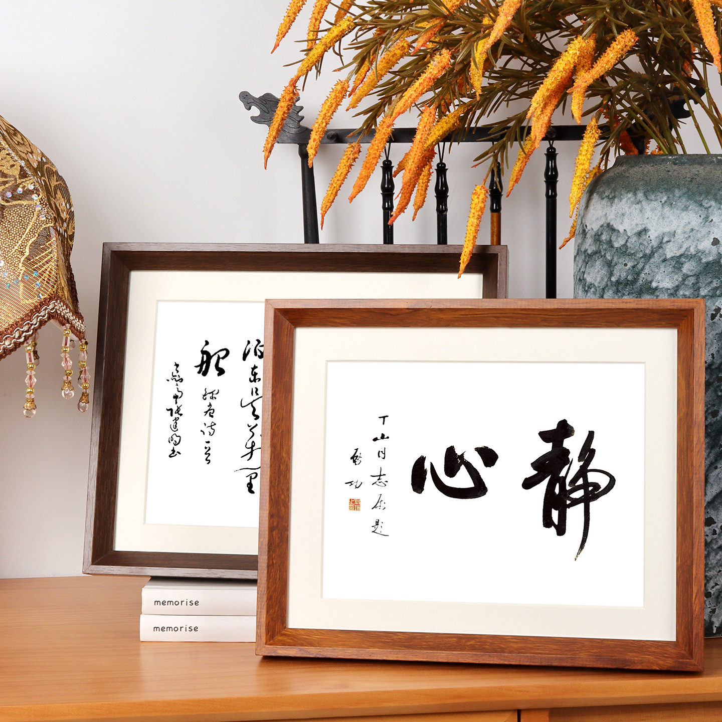 Photo Frame with a High-End Feel, Made of Solid Wood, Suitable for Calligraphy and Painting, Hollow Three-Dimensional Frame, 6inch 8inch Handmade Tabletop Empty Frames, Wholesale Customization