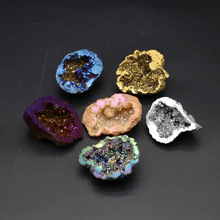 厂家货源 6色可选天然水晶洞玛瑙聚宝盆原石电镀彩色盒装跨境热卖