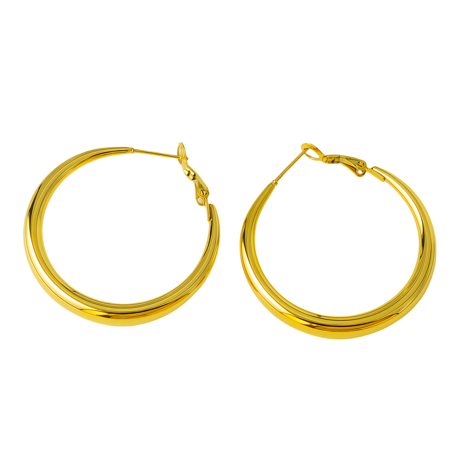 跨境欧美复古耳圈套装夸张金属大圆圈耳环不锈钢几何金属圈圈耳环