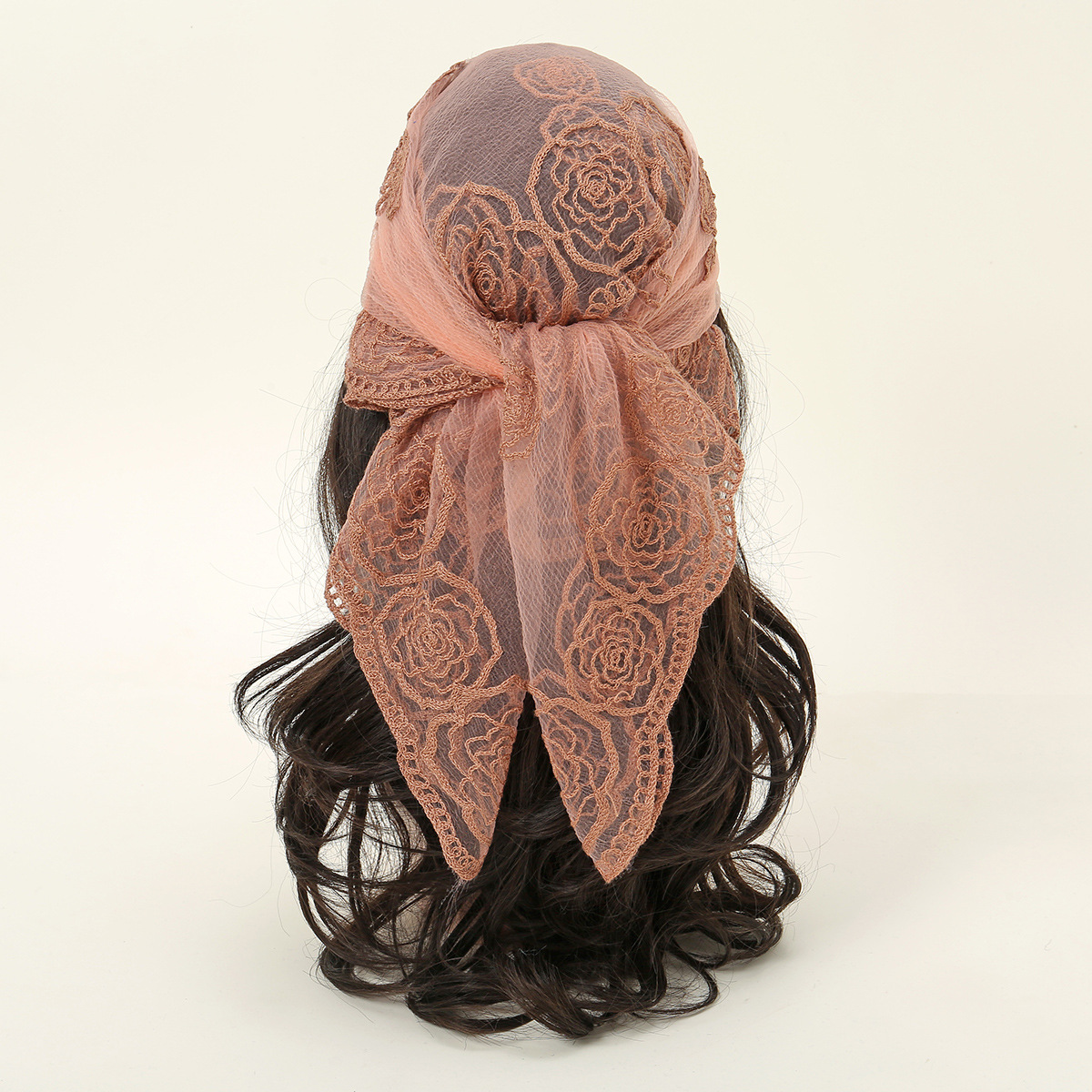 Embroidered Polyester Square Scarf For Women Versatile Silk Style_voghion.com