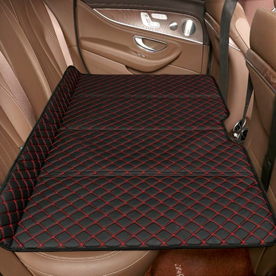 Car Rear Seat Folding Bed Car SUV Rear Sleeping Mat Travel Mattress Car Sleeping Artifact Foldable (Vehicle-mounted inflatable bed) - for-large-quantities-please-contact-customer-service-black-red-line-13080cm