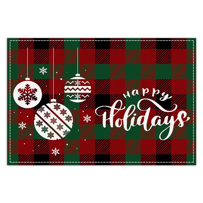 Transfronterizo temu explosión de Navidad invierno árbol de Navidad muñeco de nieve lino estampado conjunto de lino estampado