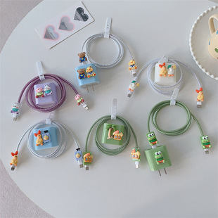 New cartoon duck bear charging head protective cover suitable for Apple fast charging head 18/20W European standard American Standard