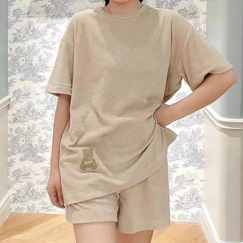 새로운 소프트 아이스크림 뉴 베어 타월 코튼 소프트 스킨 친화적 인 세트 크루 넥 바지 홈 의류