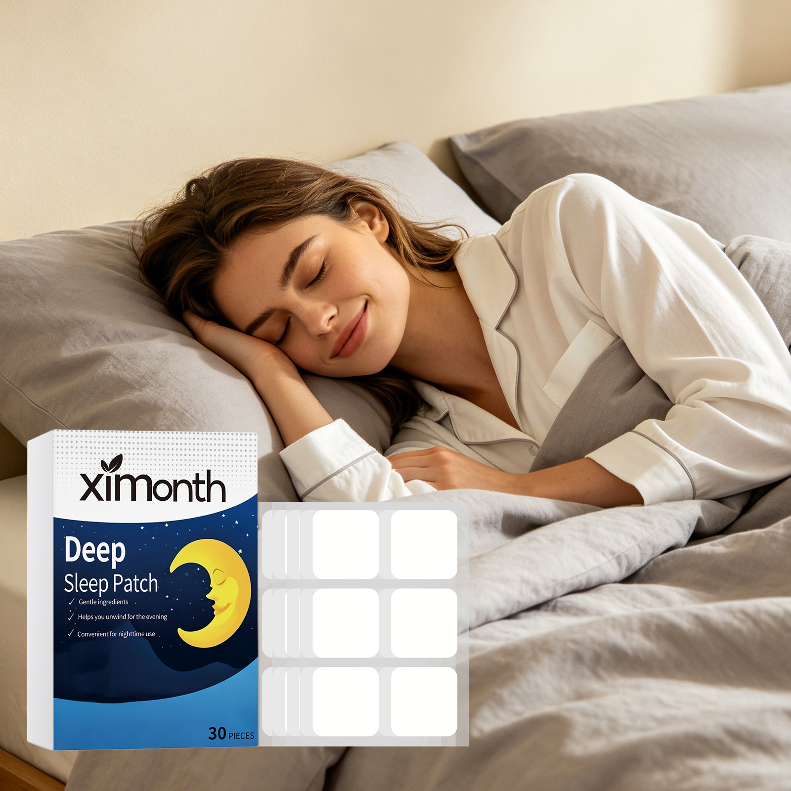 XIMONTH 睡眠护理贴片 植物萃取温和放松肌肤适合日常居家休息