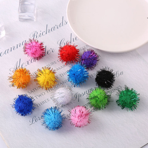 Colorful Gold Flax Ball PP Gold Wire Plush Ball Christmas Children DIY Handmade Fashion Accessory Parts Factory Wholesale