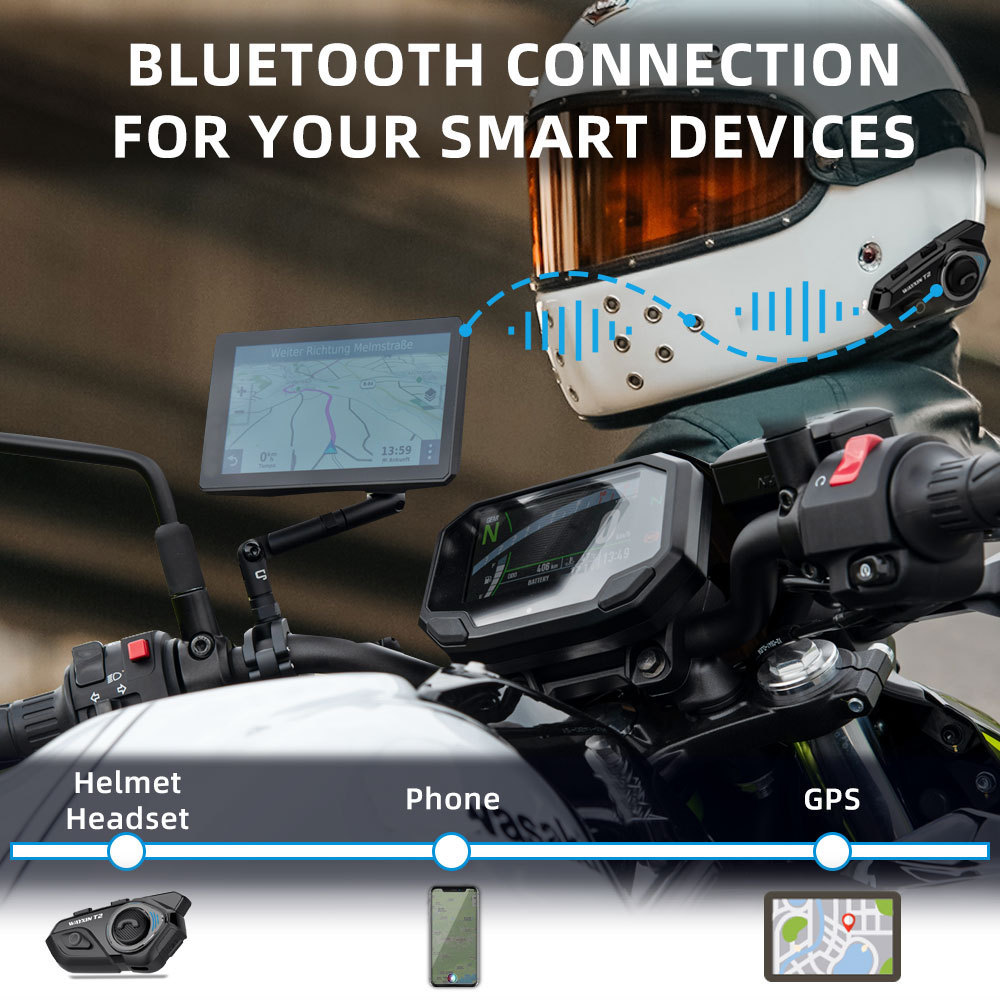 Wayxin Motorcycle Helmet Headset Bluetooth Helmet Headset Helmet Intercom 2 Person Talk T2