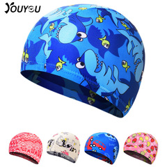 Yu swimming cap fabric does not strangle the head, children's comfortable ear protection, boys and girls hot spring cloth hat children's swimming equipment