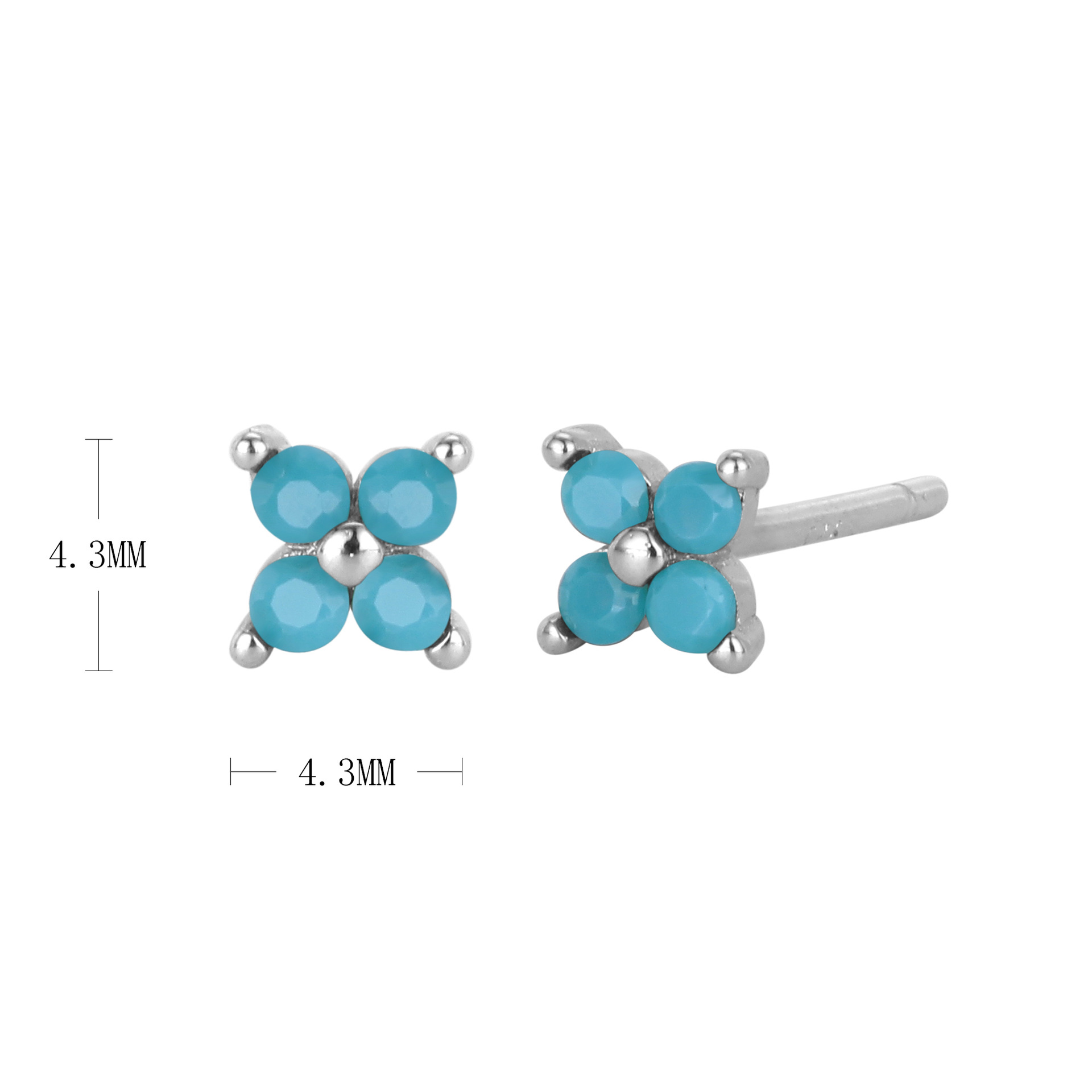 925 silver plating platinum-Blue Pine