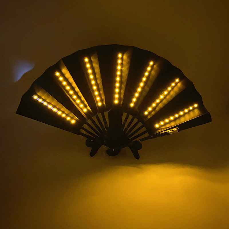 8-pulgadas luminoso ventilador luminoso colorido LED luminoso plegable ventilador bar discoteca fiesta escenario atmósfera props