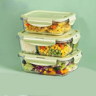 Refrigerator special glass lunch box microwave oven products household kitchen crisper food grade lunch box student lunch box