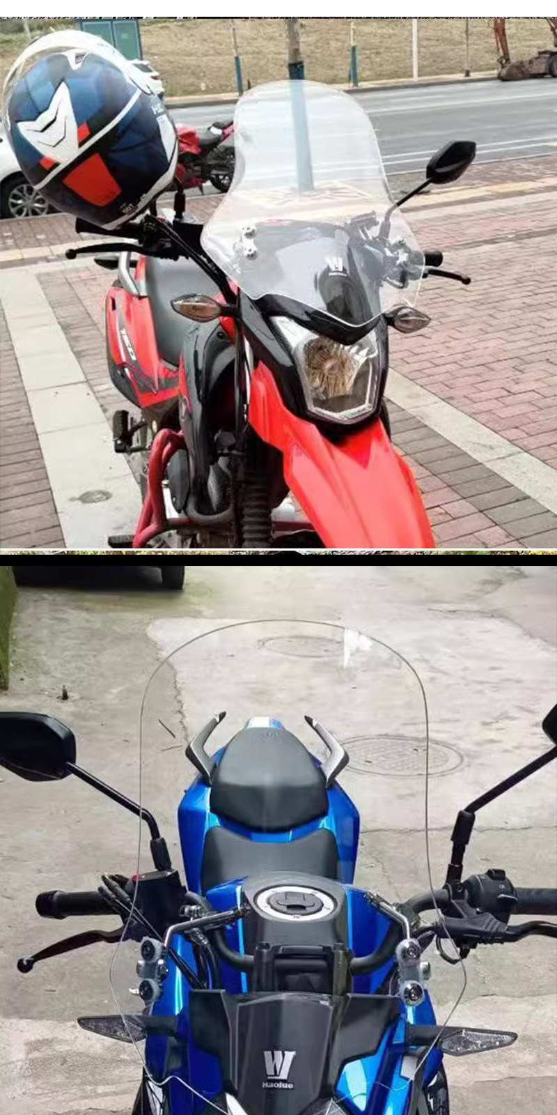 New Model Men's Motorcycle Front Windshield, Universal for Suzuki, Plexiglass Street Bike Modification, Honda-Specific Windscreen