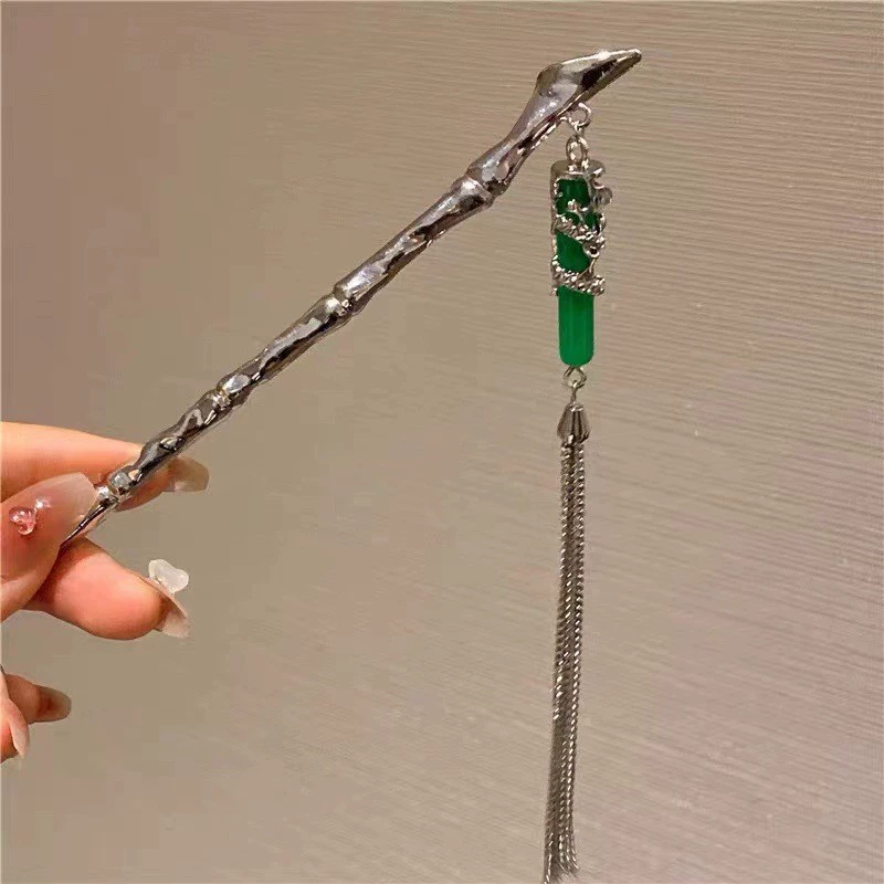 Китайская заколка HanfuHairgrip, цветы и кисточки, аксессуар для волос, 22 см, легкий