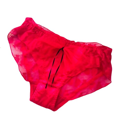 Japanese-style sweet triangle underwear wholesale red black cute fruit pineapple mesh large bow ribbon for women